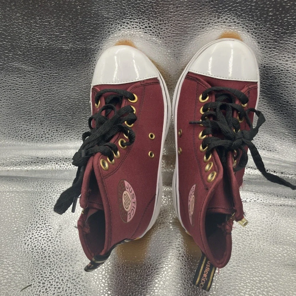 Justice Sport Kids Size 1 Y Sneakers - Zip Up High Top Platform Shoes - Unisex